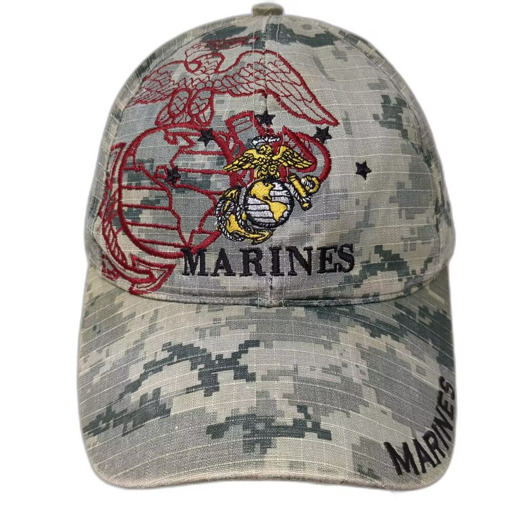 ESD US Marines Digital Camo Hat Green Beige OSFM Strapback Embroidered Logo